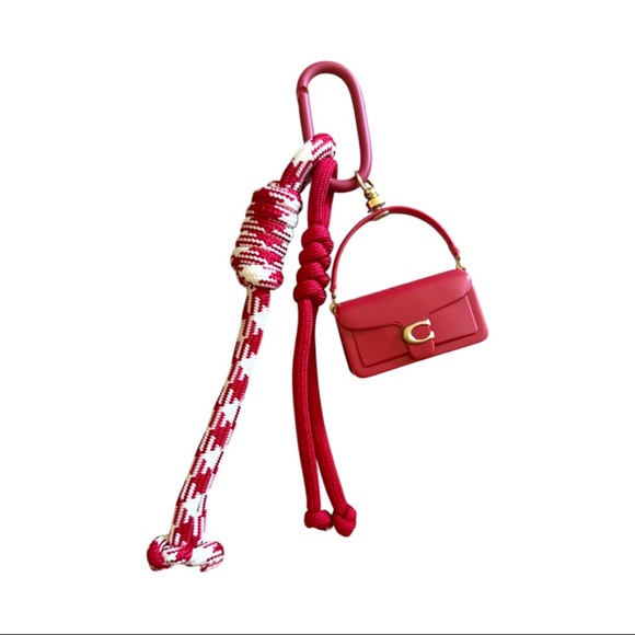 Coach Accessories - COACH New Red Mini Bag with Rope Keychain Bag Charm